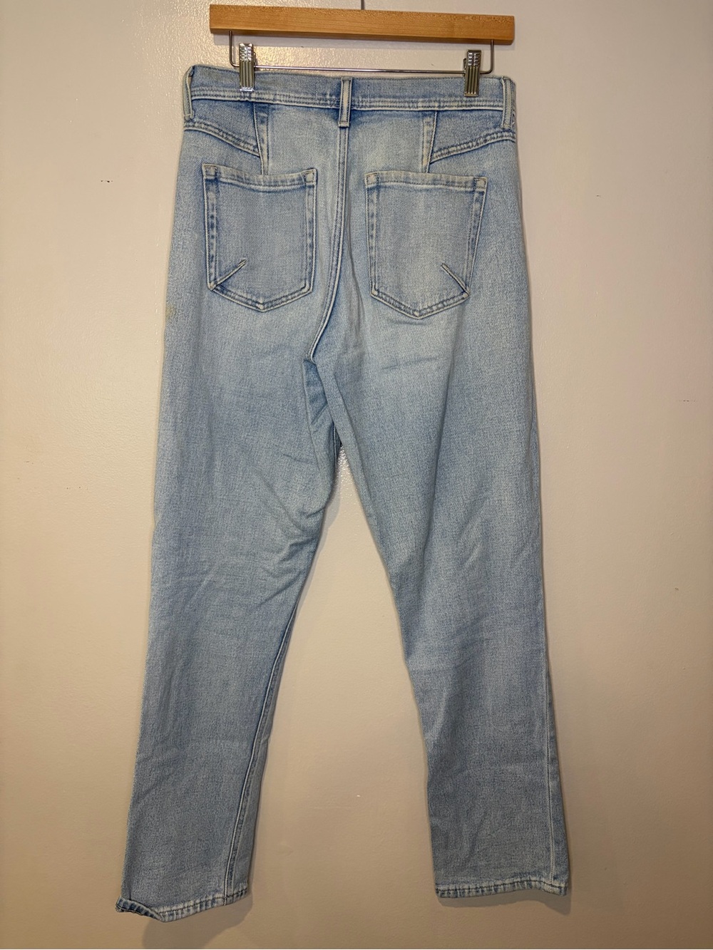 Free People Leila Light Wash High-Rise Straight Leg Jeans
